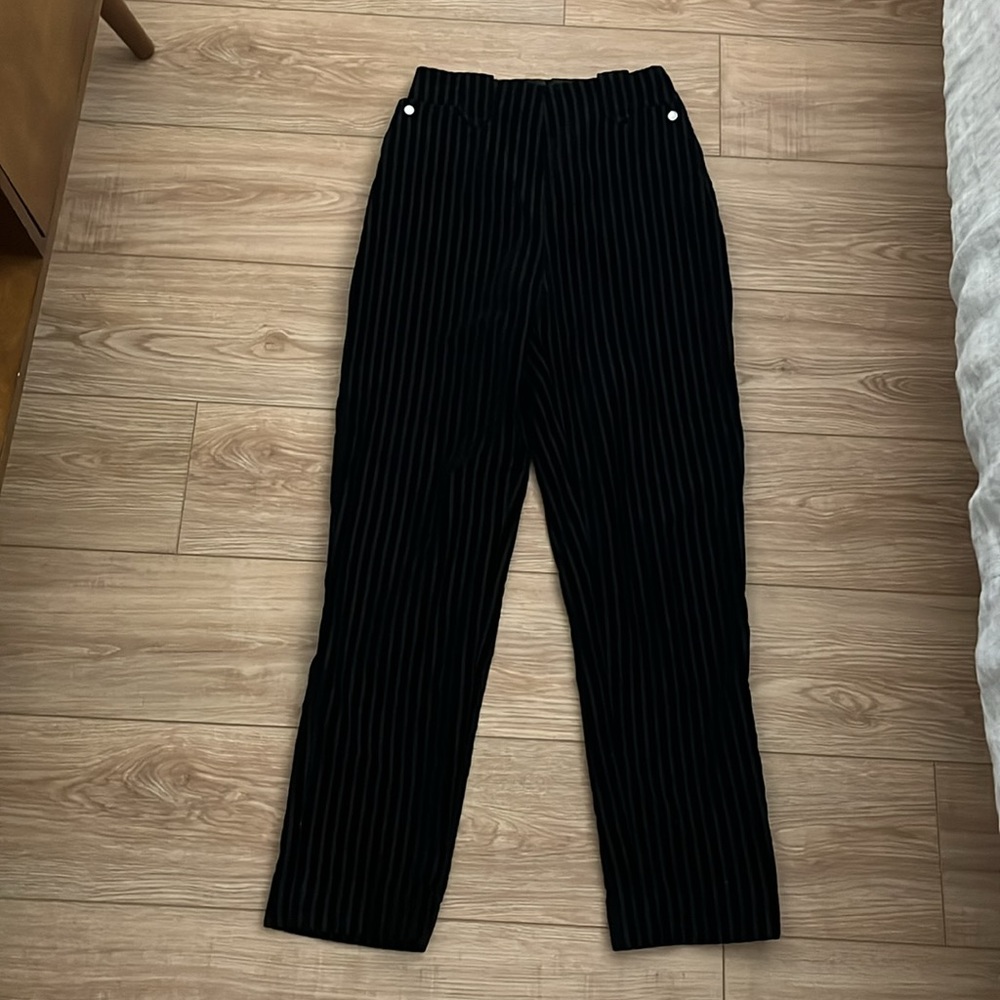 Vintage 40s or 50s velvet stripe pearl snap western ranch pants - Picture 2 of 12